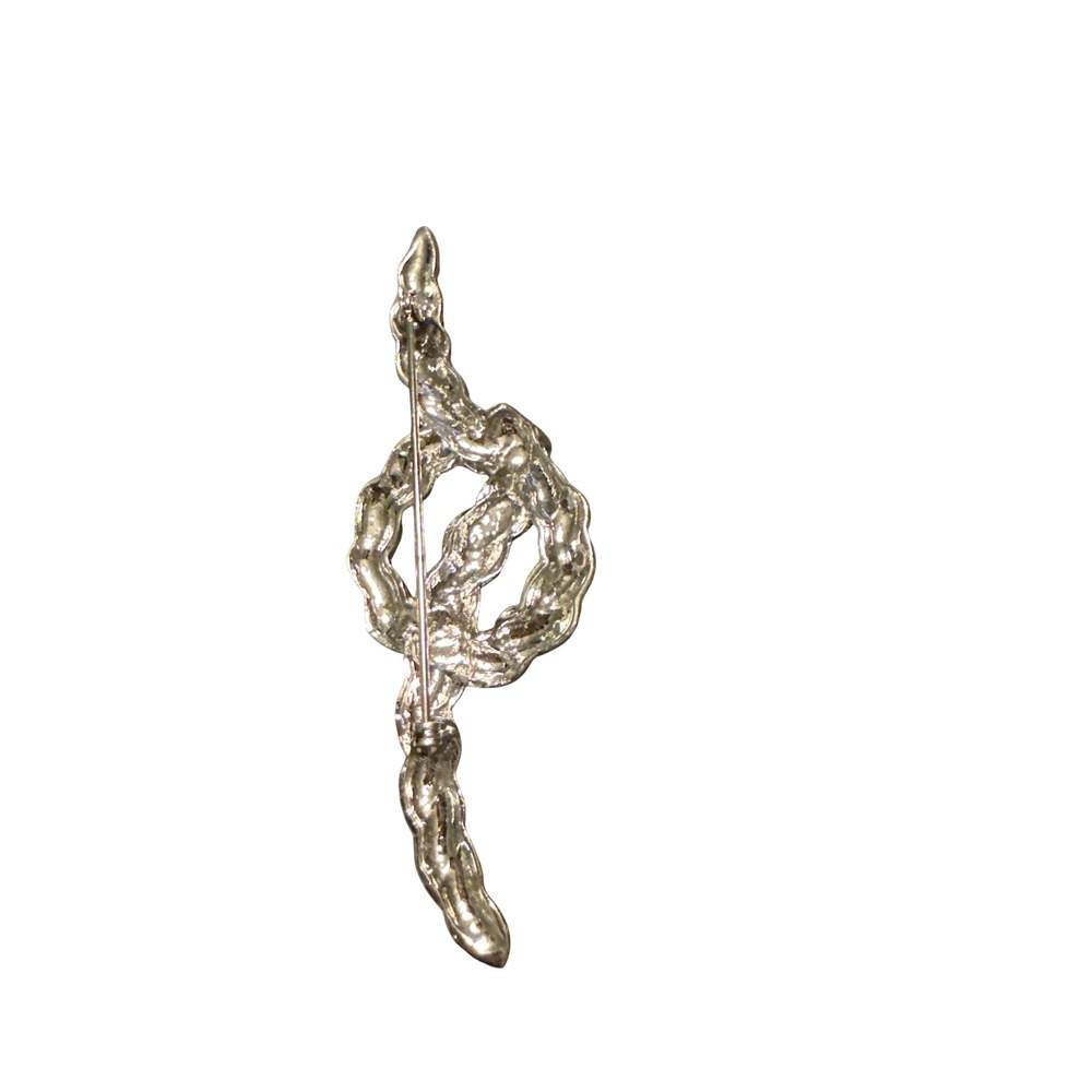 Silver Tone Twisted Rope Knot Brooch Nautical Maritime Lapel Pin Accessory - Picture 2 of 3